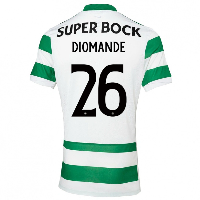 Danxen Enfant Maillot Ousmane Diomande #26 Vert Blanc Tenues Domicile 2025/26 T-Shirt