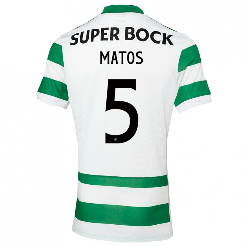 Danxen Enfant Maillot Sérgio Matos #5 Vert Blanc Tenues Domicile 2025/26 T-Shirt