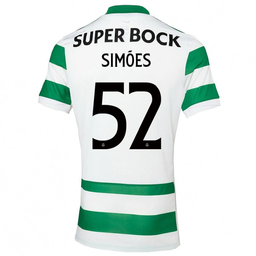 Danxen Enfant Maillot João Simões #52 Vert Blanc Tenues Domicile 2025/26 T-Shirt