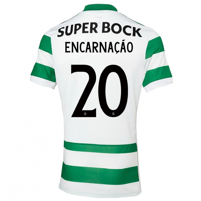 Danxen Enfant Maillot Telma Encarnação #20 Vert Blanc Tenues Domicile 2025/26 T-Shirt