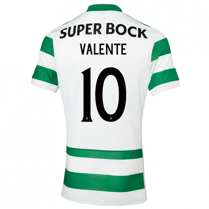 Danxen Enfant Maillot João Valente #10 Vert Blanc Tenues Domicile 2025/26 T-Shirt