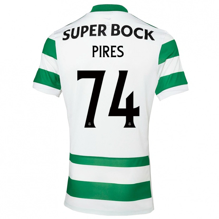 Danxen Enfant Maillot Guilherme Pires #74 Vert Blanc Tenues Domicile 2025/26 T-Shirt
