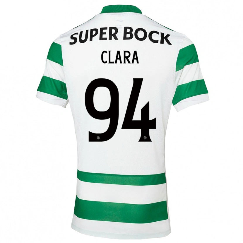 Danxen Enfant Maillot Diogo Clara #94 Vert Blanc Tenues Domicile 2025/26 T-Shirt