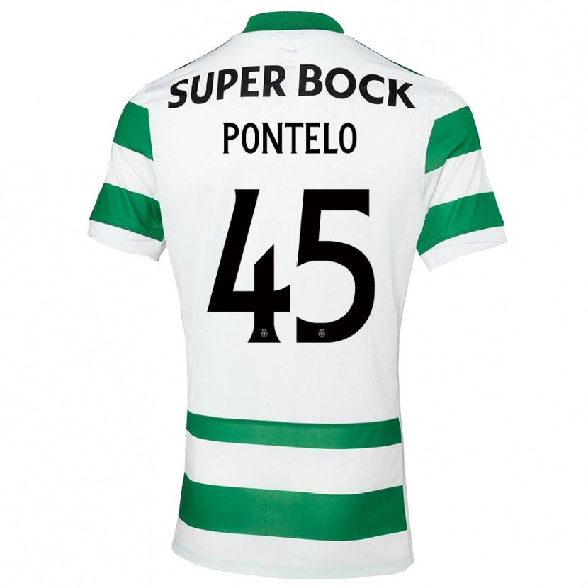 Danxen Enfant Maillot Rafael Pontelo #45 Vert Blanc Tenues Domicile 2025/26 T-Shirt