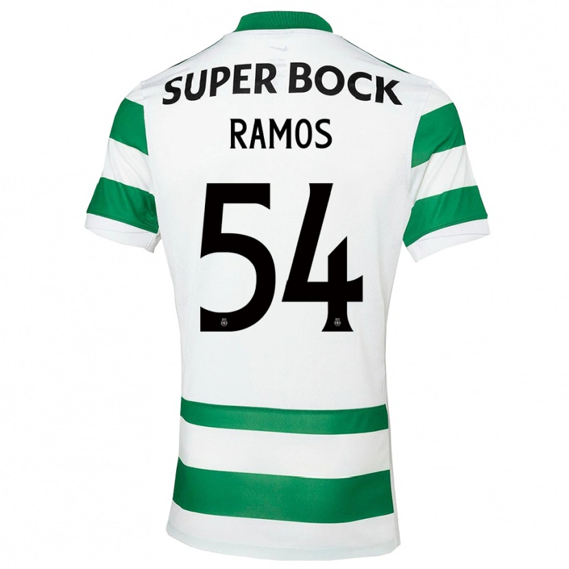 Danxen Enfant Maillot Bruno Ramos #54 Vert Blanc Tenues Domicile 2025/26 T-Shirt