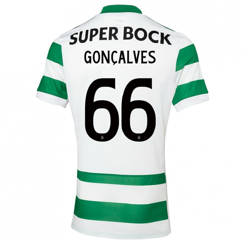 Danxen Enfant Maillot Iara Gonçalves #66 Vert Blanc Tenues Domicile 2025/26 T-Shirt