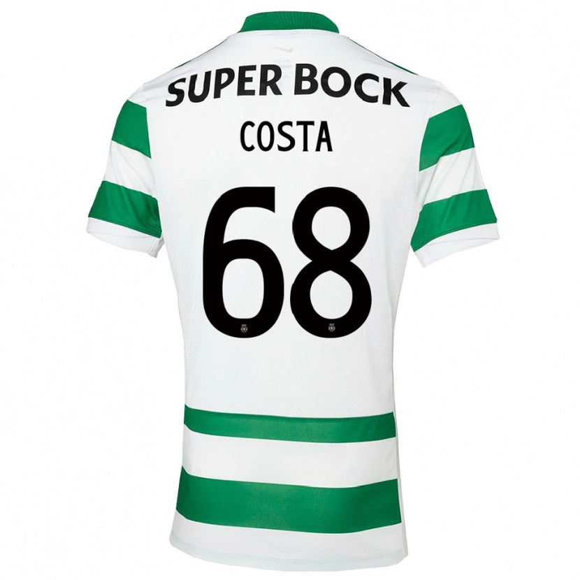 Danxen Enfant Maillot Daniel Costa #68 Vert Blanc Tenues Domicile 2025/26 T-Shirt