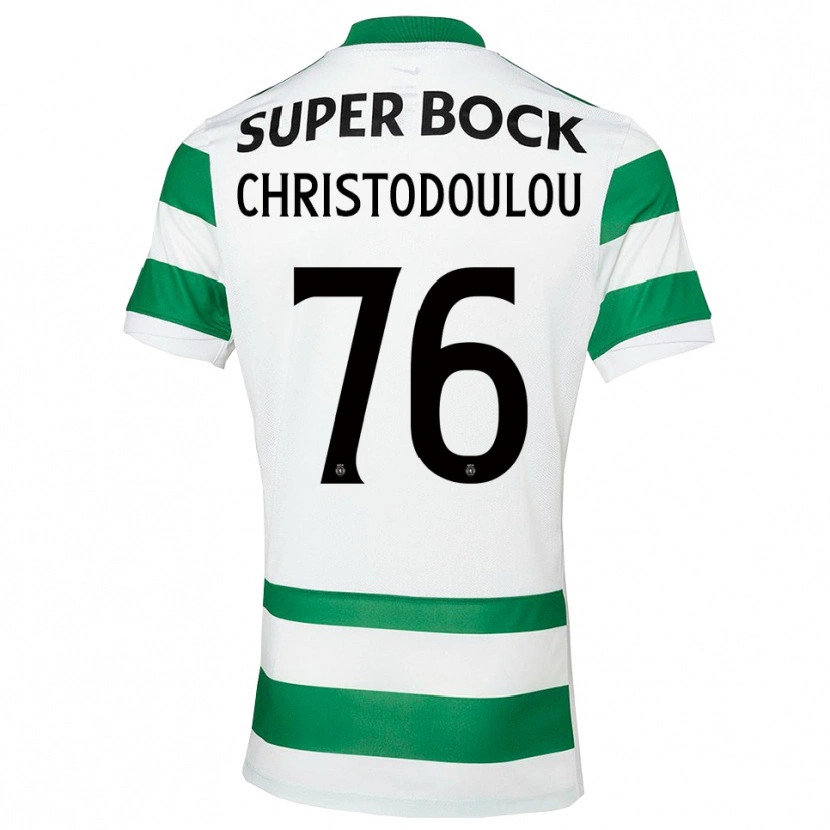Danxen Enfant Maillot Argyris Christodoulou #76 Vert Blanc Tenues Domicile 2025/26 T-Shirt