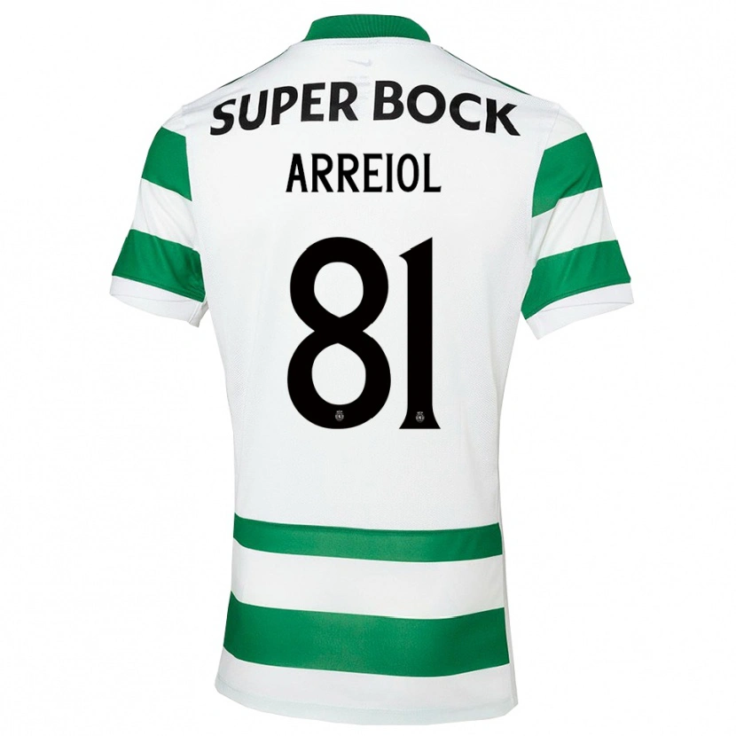 Danxen Enfant Maillot Henrique Arreiol #81 Vert Blanc Tenues Domicile 2025/26 T-Shirt