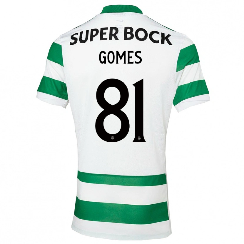 Danxen Enfant Maillot Salvador Gomes #81 Vert Blanc Tenues Domicile 2025/26 T-Shirt