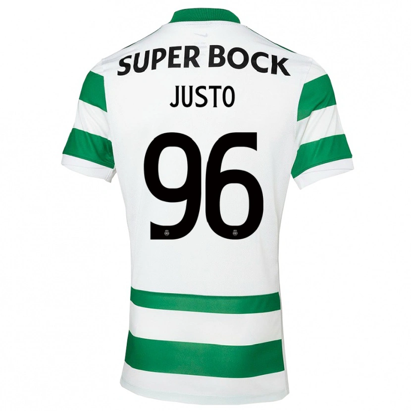 Danxen Enfant Maillot Samuel Justo #96 Vert Blanc Tenues Domicile 2025/26 T-Shirt