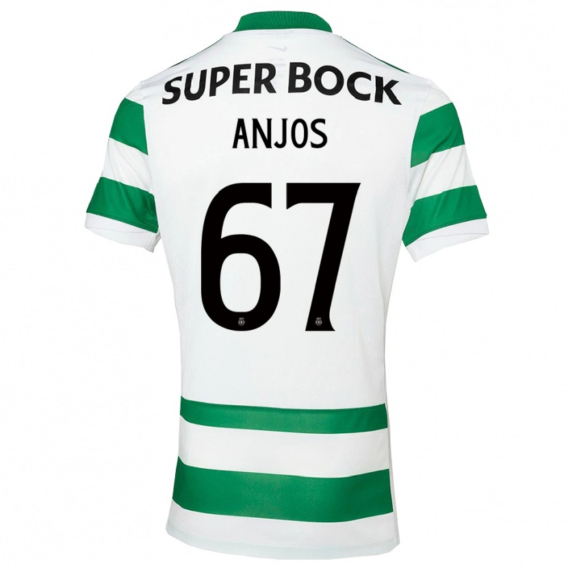 Danxen Enfant Maillot Lucas Anjos #67 Vert Blanc Tenues Domicile 2025/26 T-Shirt