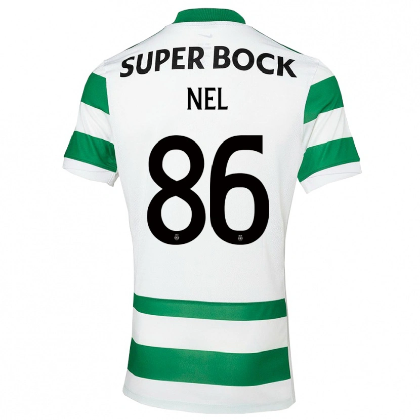 Danxen Enfant Maillot Rafael Nel #86 Vert Blanc Tenues Domicile 2025/26 T-Shirt