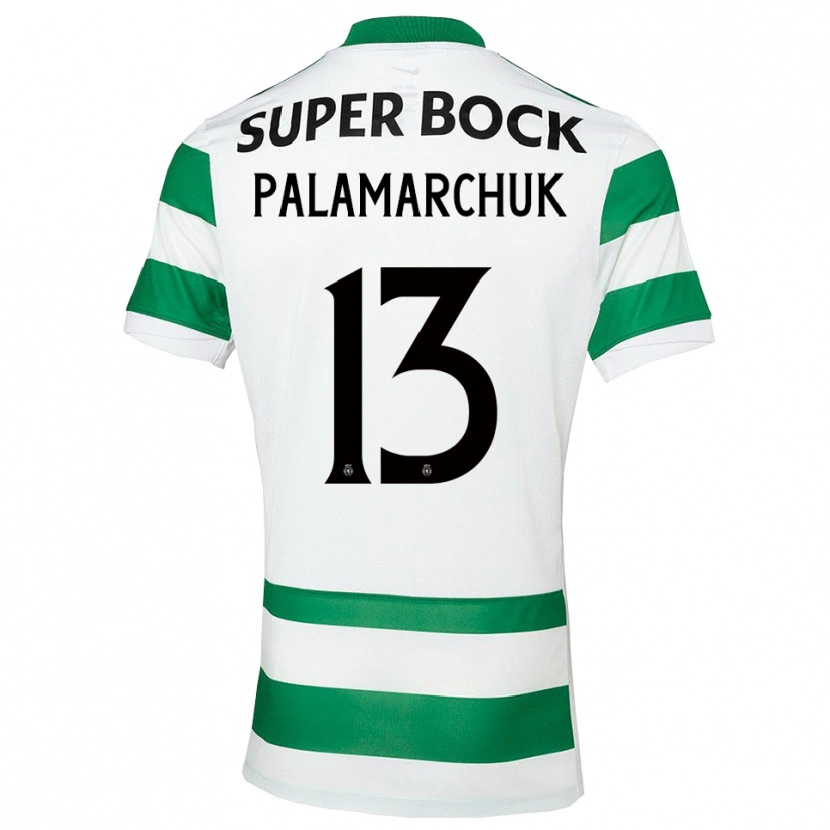 Danxen Enfant Maillot Cristiano Vitaly Palamarchuk #13 Vert Blanc Tenues Domicile 2025/26 T-Shirt