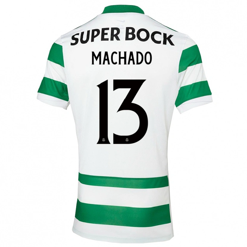 Danxen Enfant Maillot Francisco Machado #13 Vert Blanc Tenues Domicile 2025/26 T-Shirt
