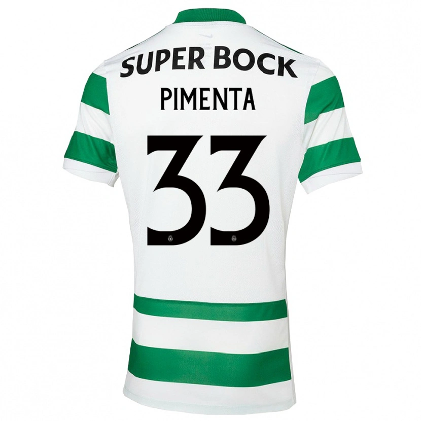 Danxen Enfant Maillot Carolina Pimenta #33 Vert Blanc Tenues Domicile 2025/26 T-Shirt