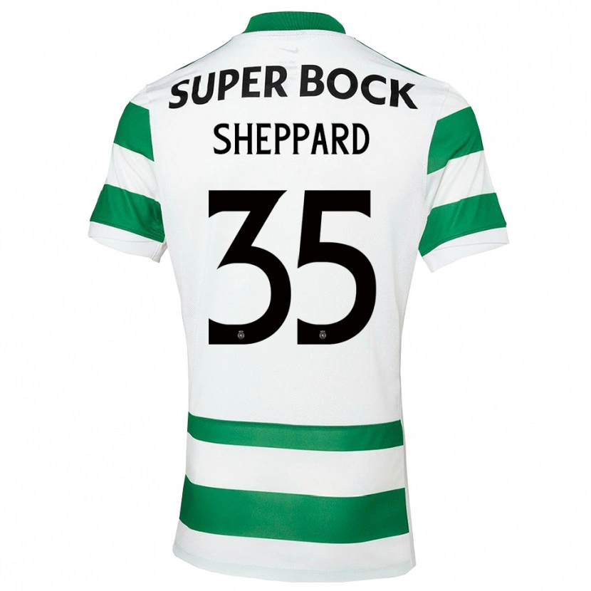 Danxen Enfant Maillot Catriona Sheppard #35 Vert Blanc Tenues Domicile 2025/26 T-Shirt