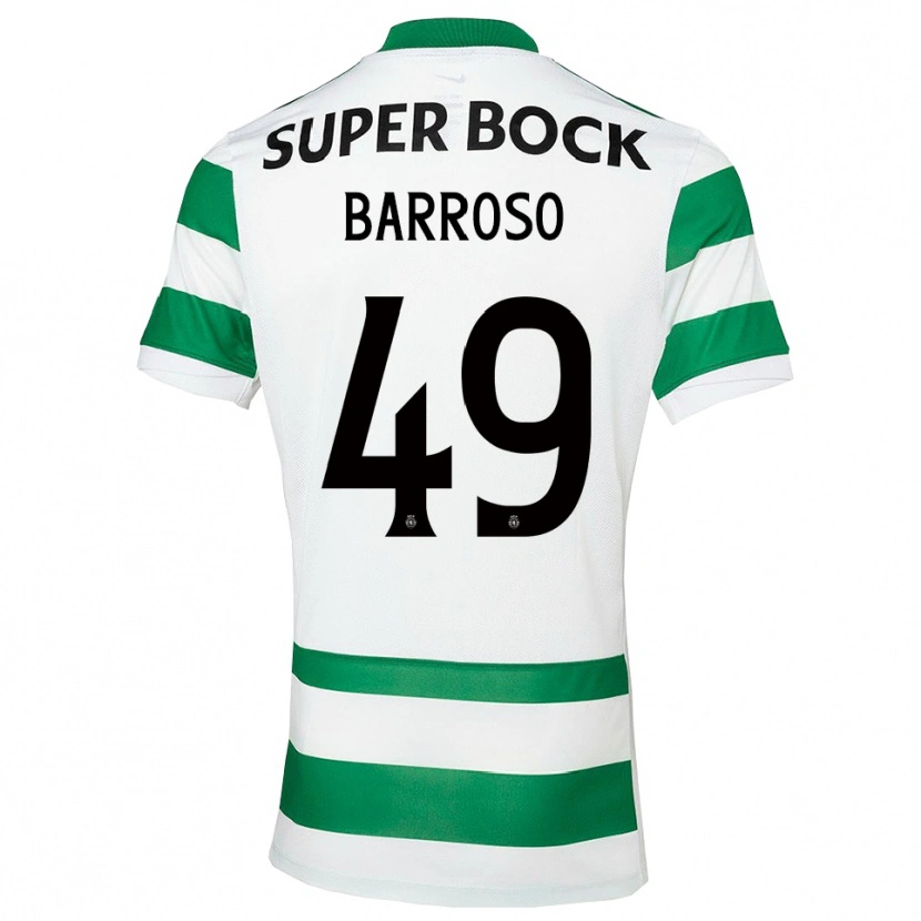 Danxen Enfant Maillot Leonardo Barroso #49 Vert Blanc Tenues Domicile 2025/26 T-Shirt