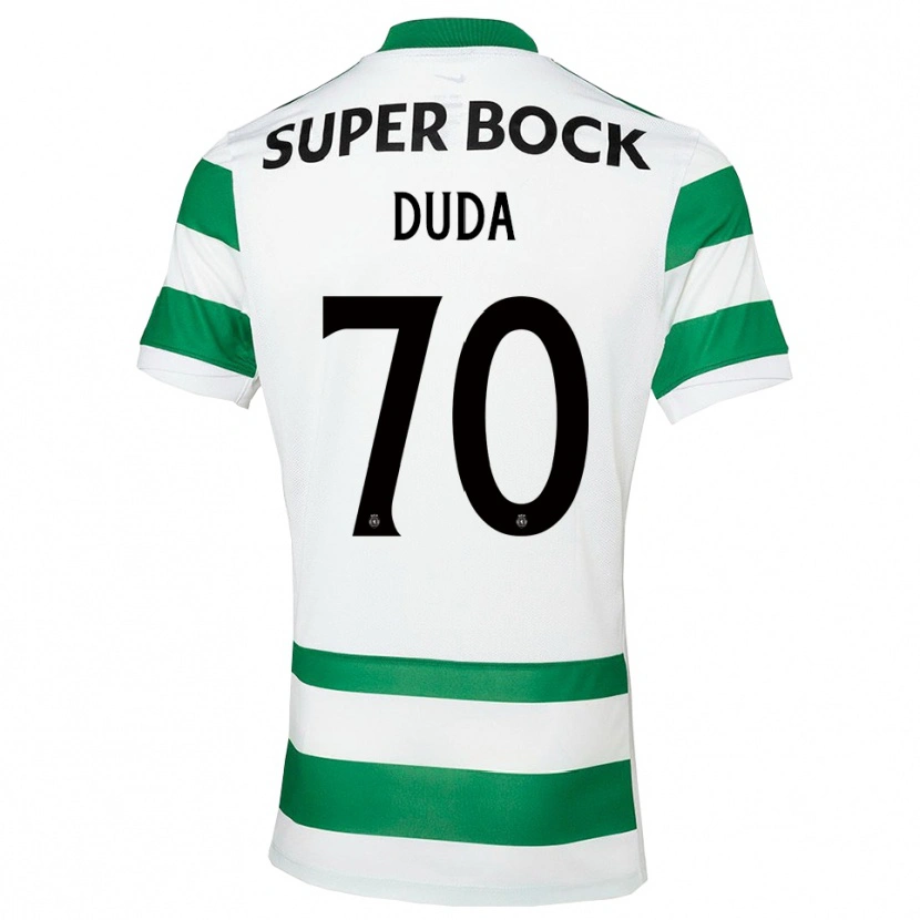Danxen Enfant Maillot Dudá #70 Vert Blanc Tenues Domicile 2025/26 T-Shirt