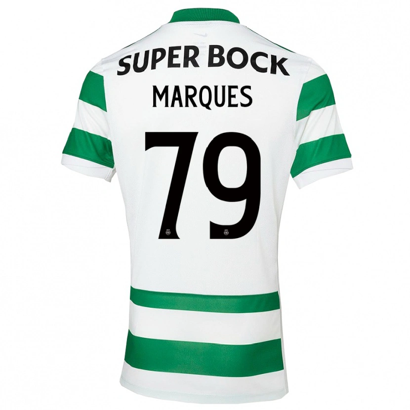 Danxen Enfant Maillot Rodrigo Marquês #79 Vert Blanc Tenues Domicile 2025/26 T-Shirt
