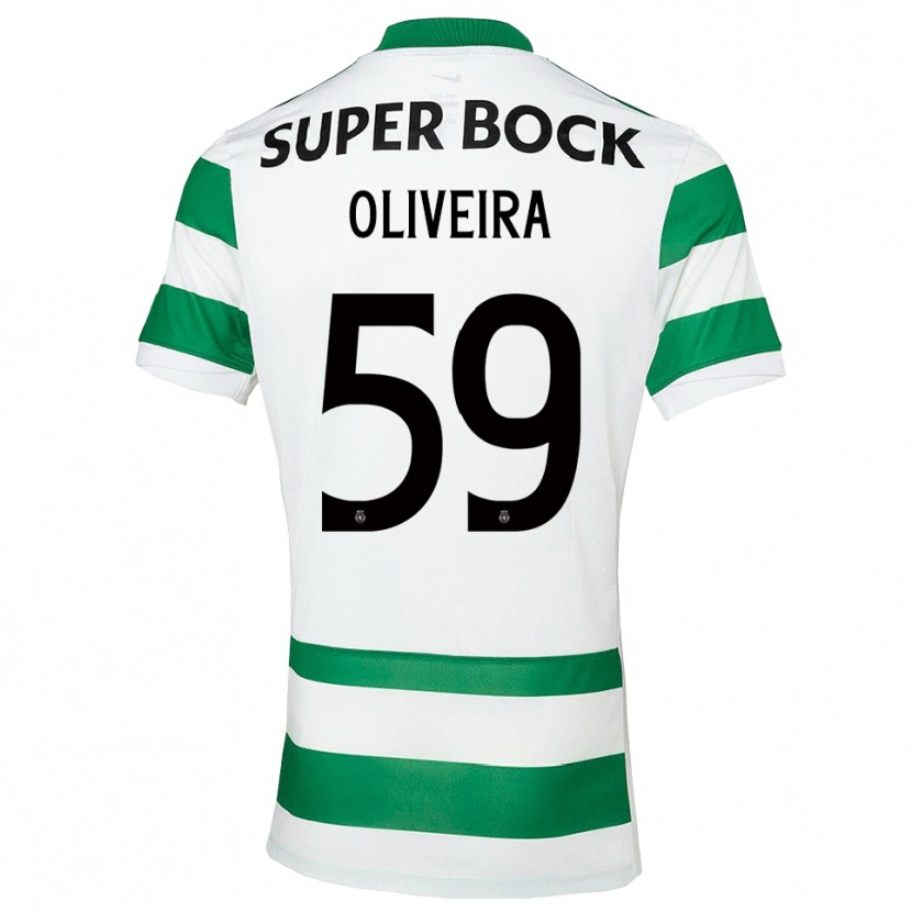 Danxen Enfant Maillot Kauã Oliveira #59 Vert Blanc Tenues Domicile 2025/26 T-Shirt