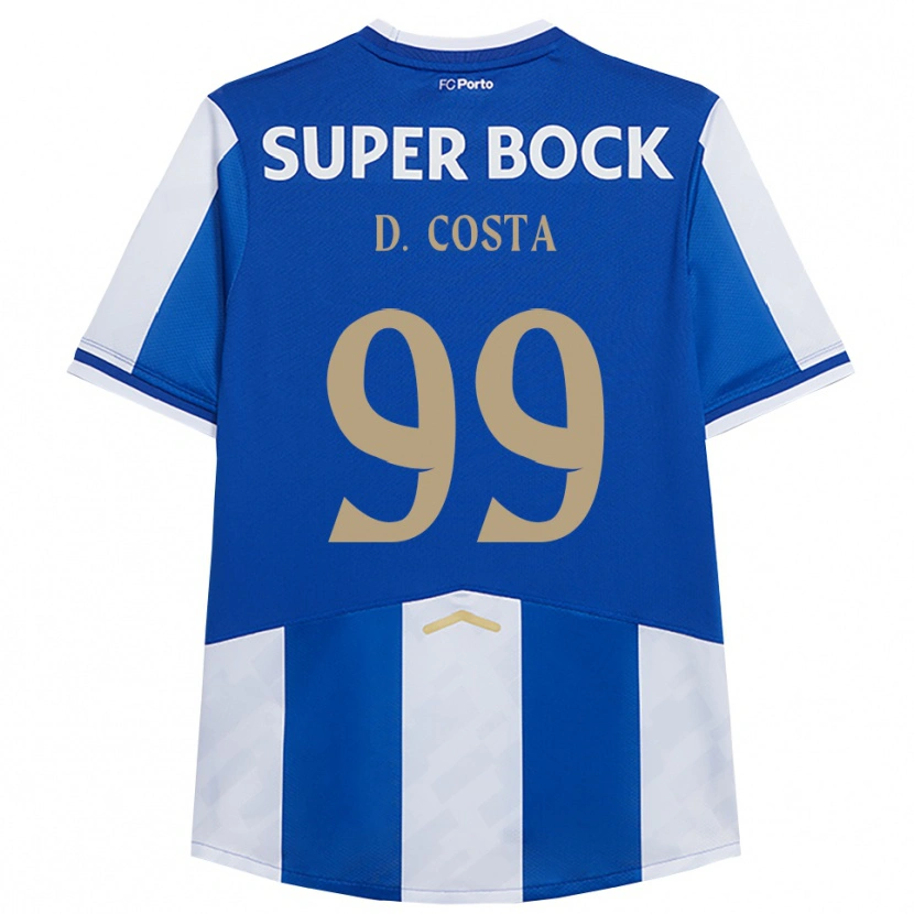 Danxen Enfant Maillot Diogo Costa #99 Bleu Blanc Tenues Domicile 2025/26 T-Shirt