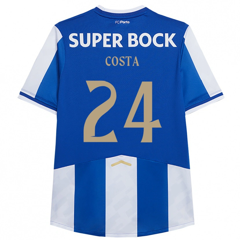 Danxen Enfant Maillot João Costa #24 Bleu Blanc Tenues Domicile 2025/26 T-Shirt