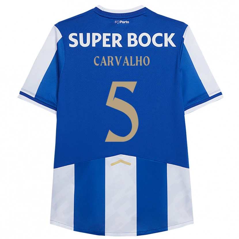 Danxen Enfant Maillot Guilherme Carvalho #5 Bleu Blanc Tenues Domicile 2025/26 T-Shirt