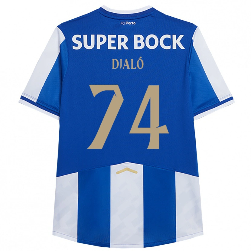 Danxen Enfant Maillot Ussumane Djaló #74 Bleu Blanc Tenues Domicile 2025/26 T-Shirt