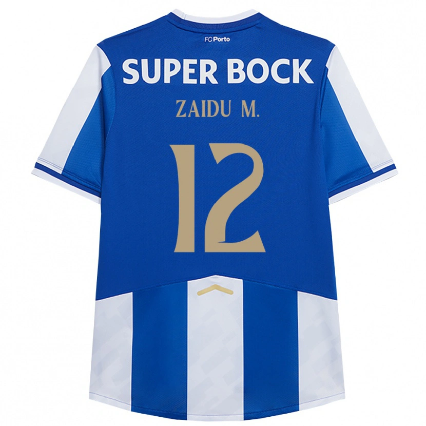 Danxen Enfant Maillot Zaidu #12 Bleu Blanc Tenues Domicile 2025/26 T-Shirt