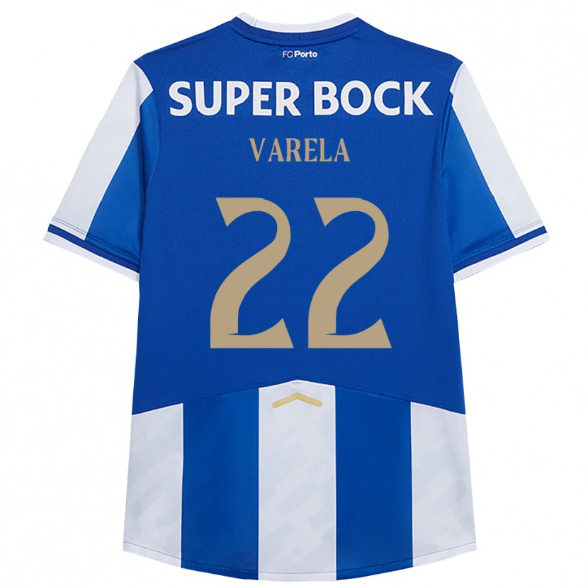 Danxen Enfant Maillot Alan Varela #22 Bleu Blanc Tenues Domicile 2025/26 T-Shirt