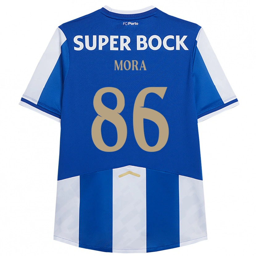 Danxen Enfant Maillot Rodrigo Mora #86 Bleu Blanc Tenues Domicile 2025/26 T-Shirt