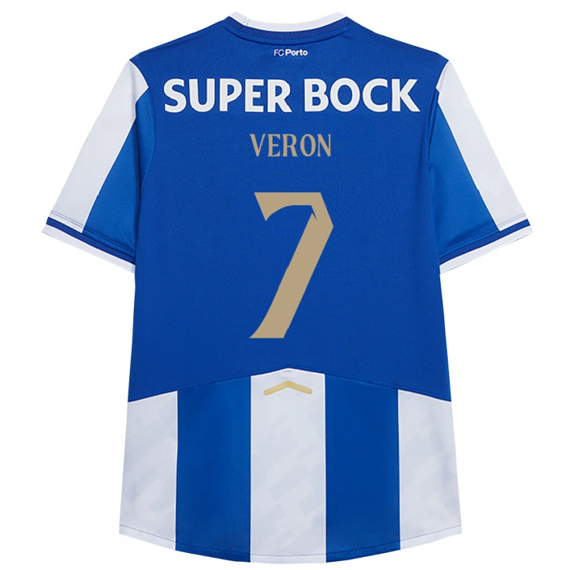Danxen Enfant Maillot Gabriel Veron #7 Bleu Blanc Tenues Domicile 2025/26 T-Shirt