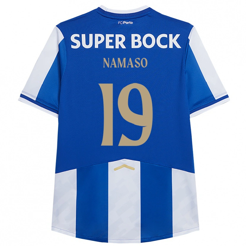 Danxen Enfant Maillot Danny Namaso #19 Bleu Blanc Tenues Domicile 2025/26 T-Shirt