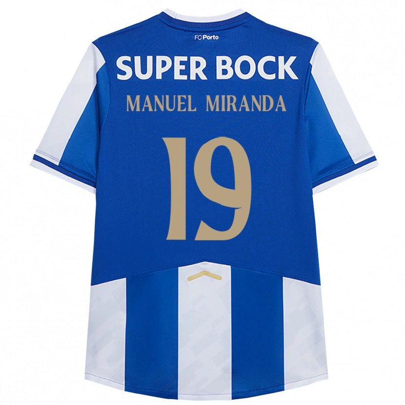 Danxen Enfant Maillot Manuel Miranda #19 Bleu Blanc Tenues Domicile 2025/26 T-Shirt