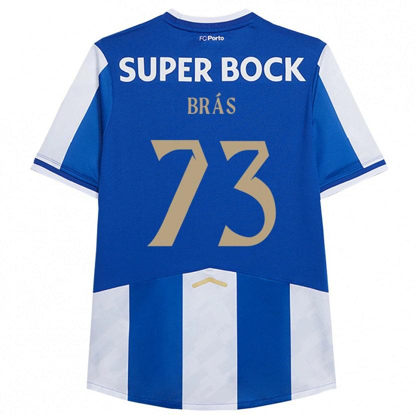 Danxen Enfant Maillot Gabriel Brás #73 Bleu Blanc Tenues Domicile 2025/26 T-Shirt