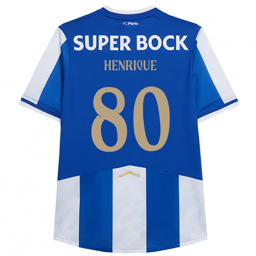 Danxen Enfant Maillot Kaio Henrique #80 Bleu Blanc Tenues Domicile 2025/26 T-Shirt