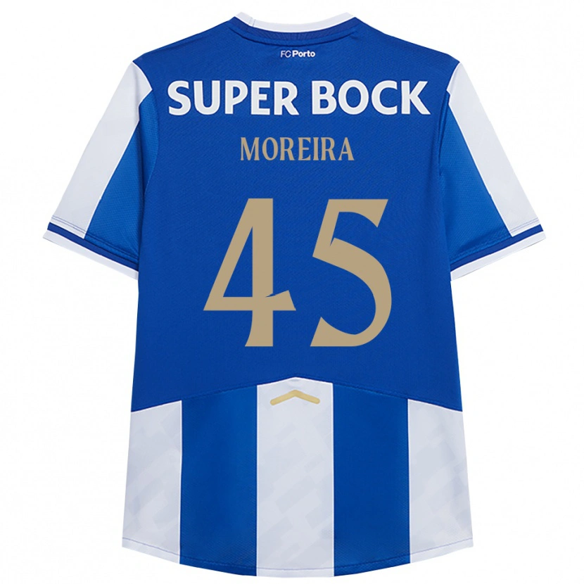 Danxen Enfant Maillot João Moreira #45 Bleu Blanc Tenues Domicile 2025/26 T-Shirt