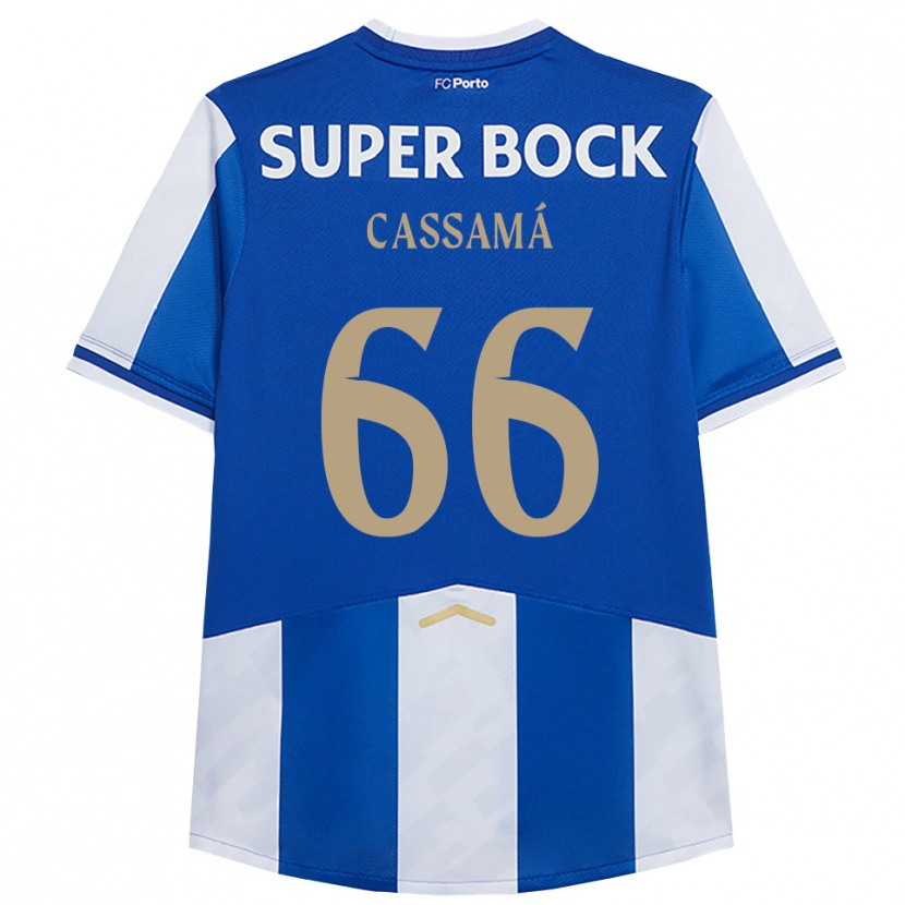 Danxen Enfant Maillot Adramane Cassamá #66 Bleu Blanc Tenues Domicile 2025/26 T-Shirt