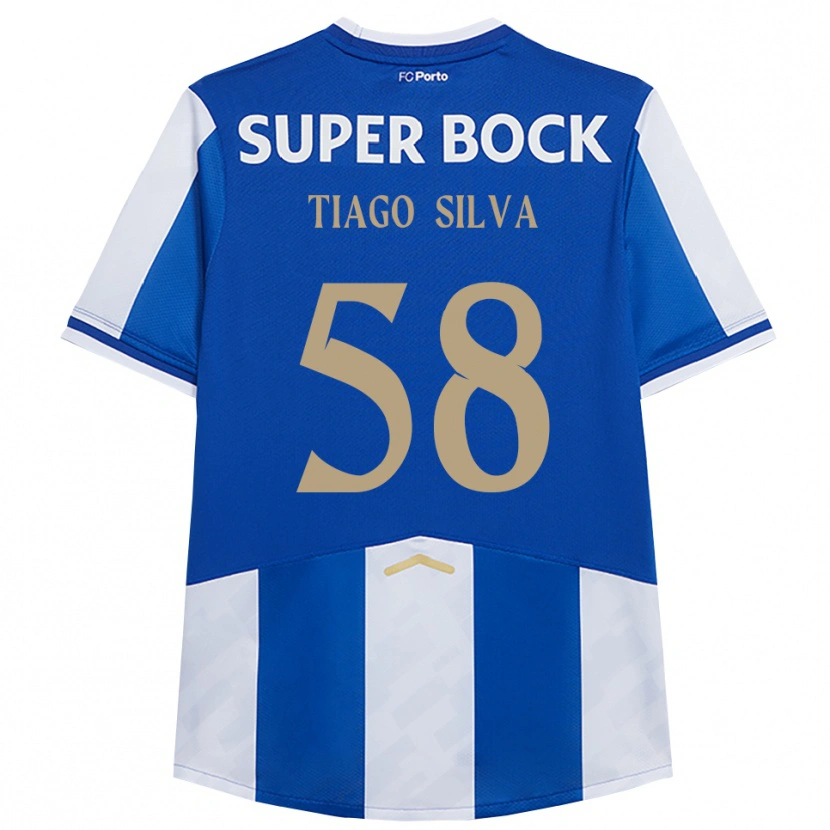 Danxen Enfant Maillot Tiago Silva #58 Bleu Blanc Tenues Domicile 2025/26 T-Shirt