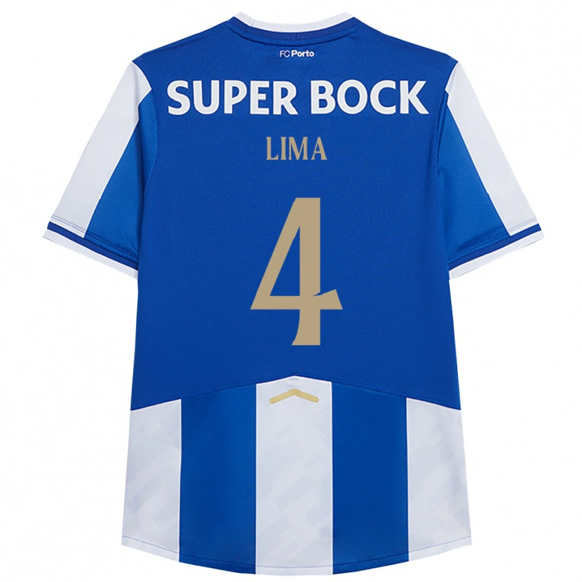 Danxen Enfant Maillot Karoline Lima #4 Bleu Blanc Tenues Domicile 2025/26 T-Shirt