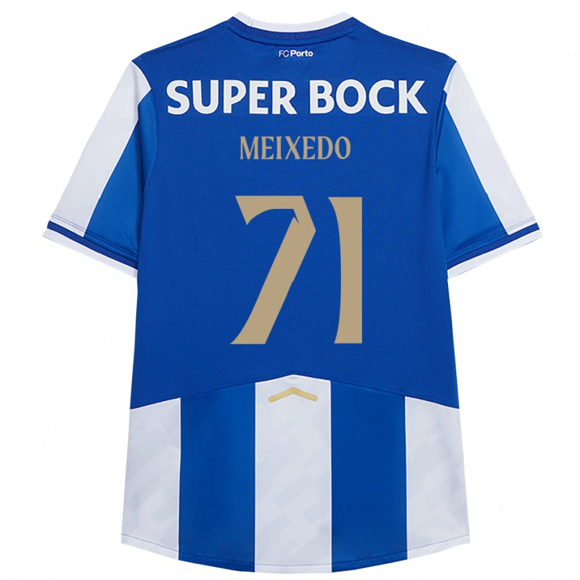 Danxen Enfant Maillot Francisco Meixedo #71 Bleu Blanc Tenues Domicile 2025/26 T-Shirt