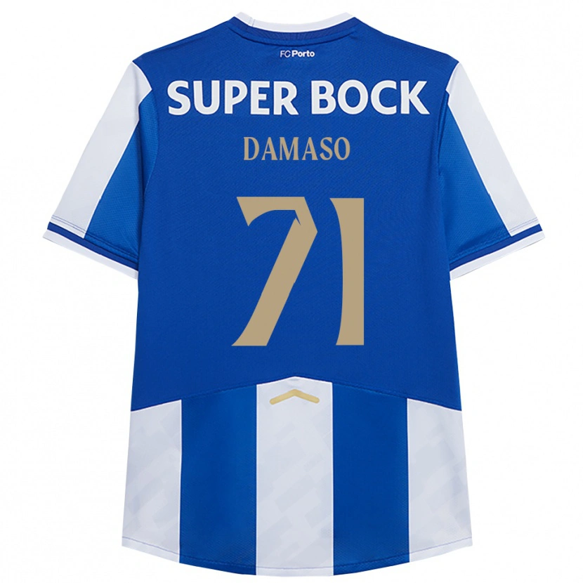 Danxen Enfant Maillot Nico Damaso #71 Bleu Blanc Tenues Domicile 2025/26 T-Shirt