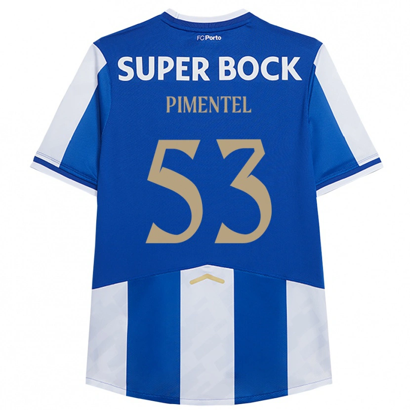Danxen Enfant Maillot Eric Pimentel #53 Bleu Blanc Tenues Domicile 2025/26 T-Shirt