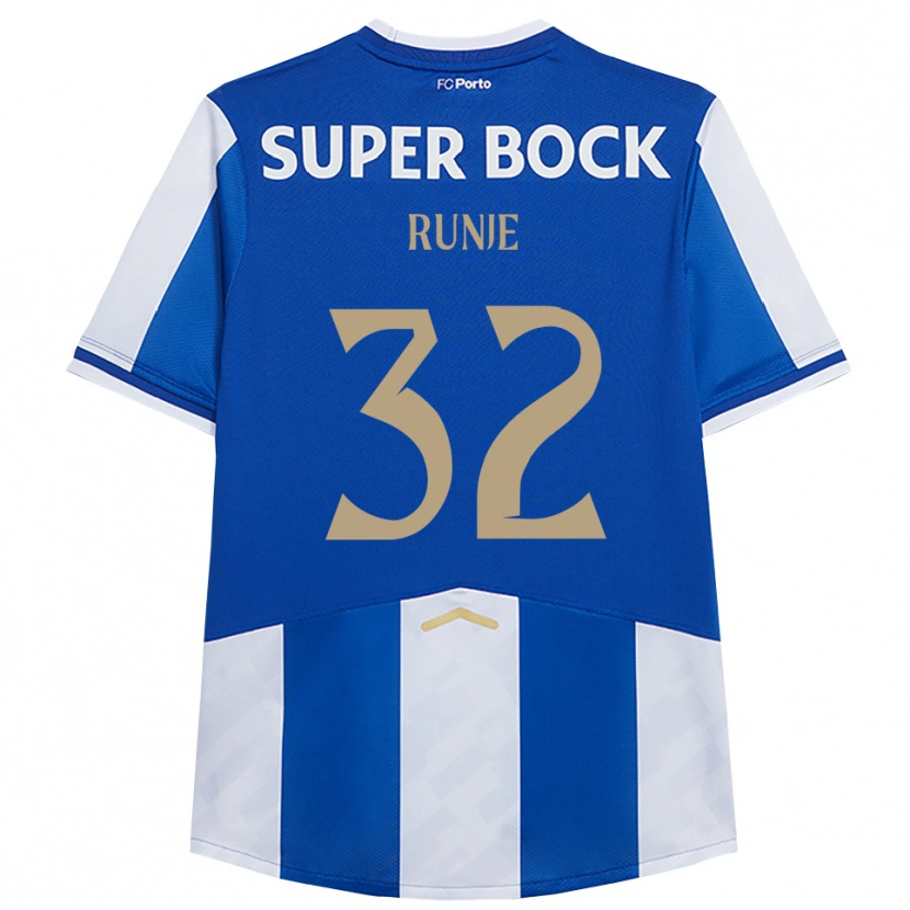 Danxen Enfant Maillot Roko Runje #32 Bleu Blanc Tenues Domicile 2025/26 T-Shirt