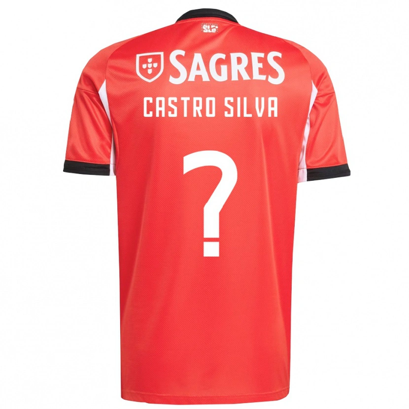 Danxen Enfant Maillot Guilherme Castro Silva #0 Rouge Blanc Tenues Domicile 2025/26 T-Shirt