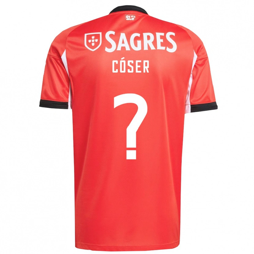 Danxen Enfant Maillot Tiago Cóser #0 Rouge Blanc Tenues Domicile 2025/26 T-Shirt