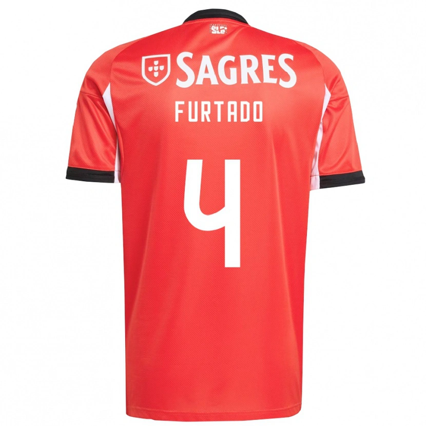 Danxen Enfant Maillot Mauro Furtado #4 Rouge Blanc Tenues Domicile 2025/26 T-Shirt