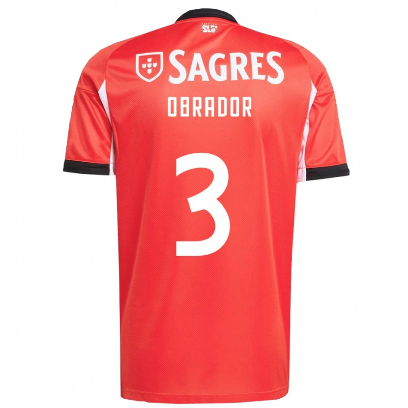 Danxen Enfant Maillot Rafa Obrador #3 Rouge Blanc Tenues Domicile 2025/26 T-Shirt
