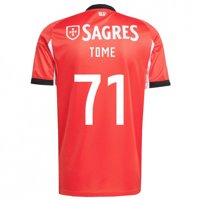 Danxen Enfant Maillot Joao Tome #71 Rouge Blanc Tenues Domicile 2025/26 T-Shirt